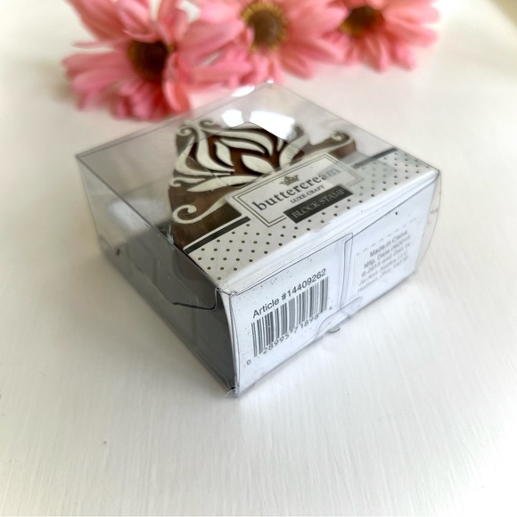 NEW Block Stamp Home Decor Flower Design Buttercream by Luxe Craft Sealed in Box - Picture 4 of 9
